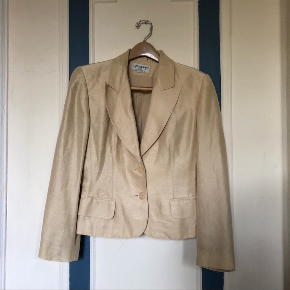 Giuseppe Vintage linen knit cream blazer